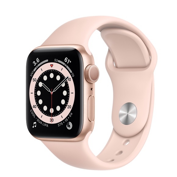Apple Accessories - Apple Watch Series 6 GPS, 40mm Gold Aluminum Case with Pink Sand Sport Band